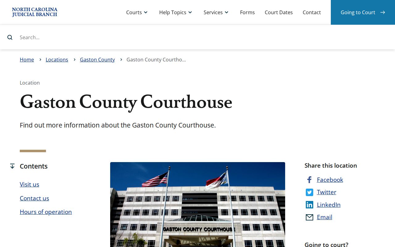 Gaston County court docket courthouse and clerk access point