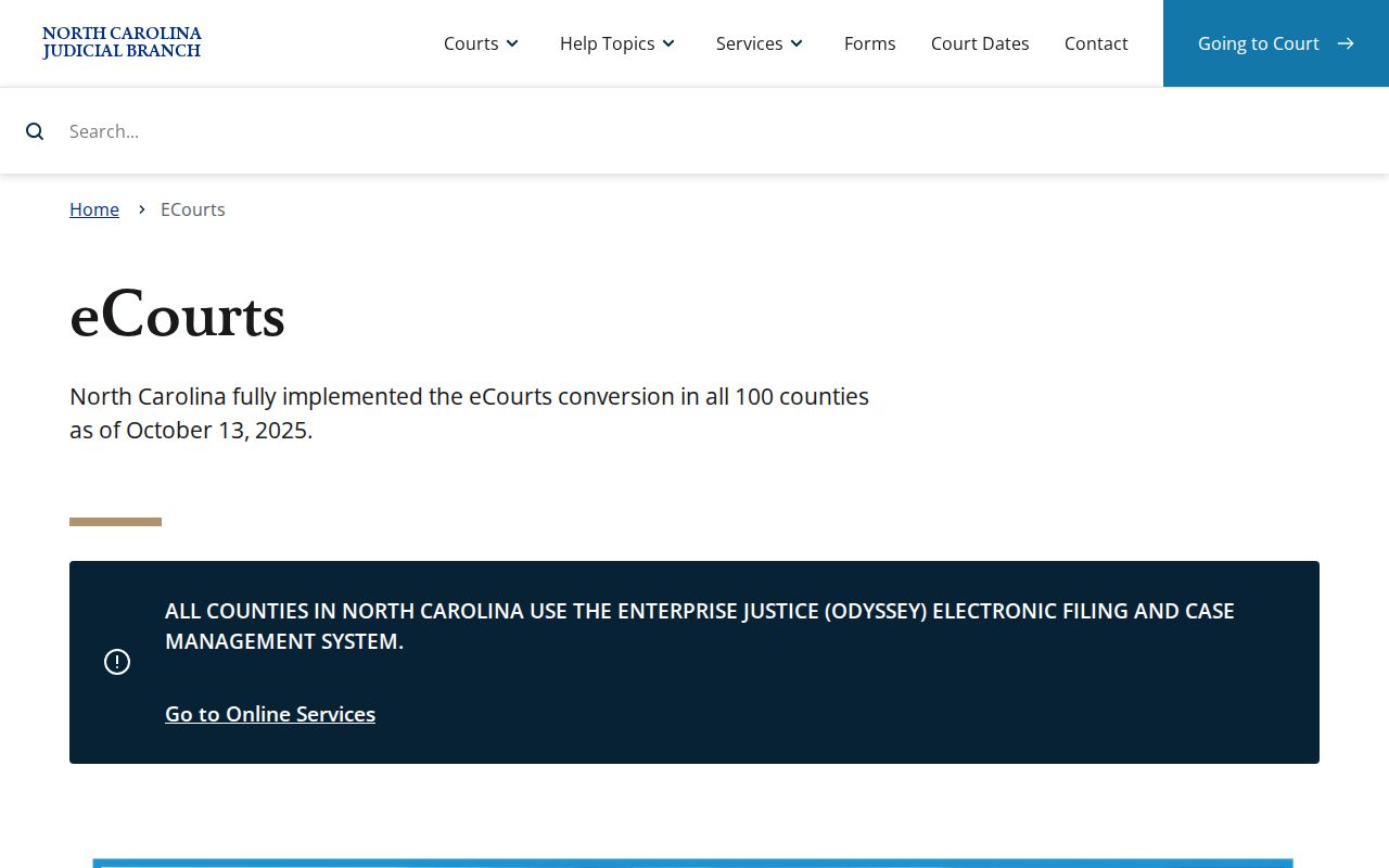 Gaston County court docket eCourts system overview