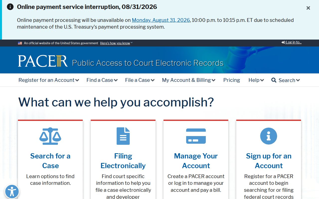 Gaston County court docket separate PACER federal search route