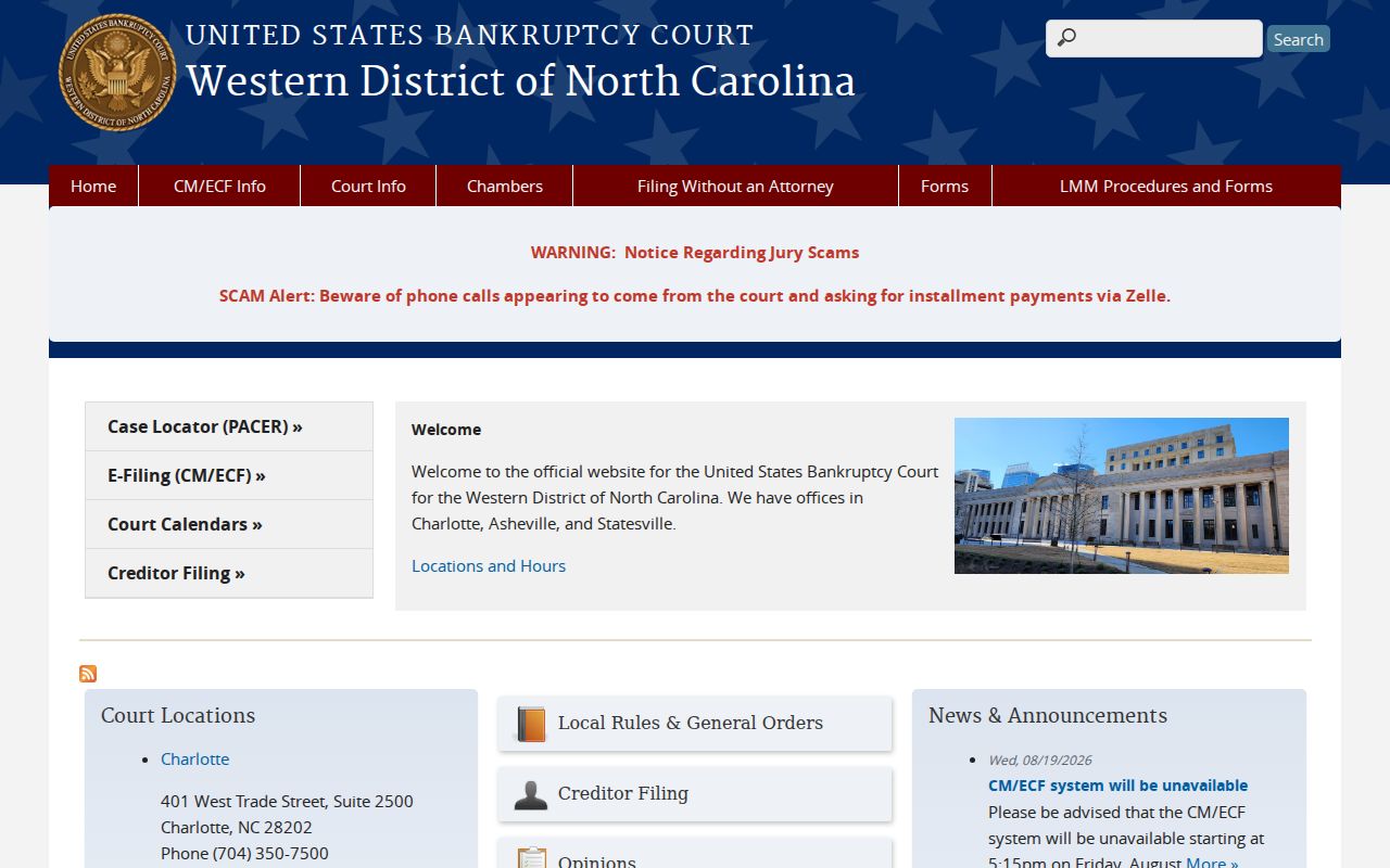 Gaston County court docket separate bankruptcy docket route